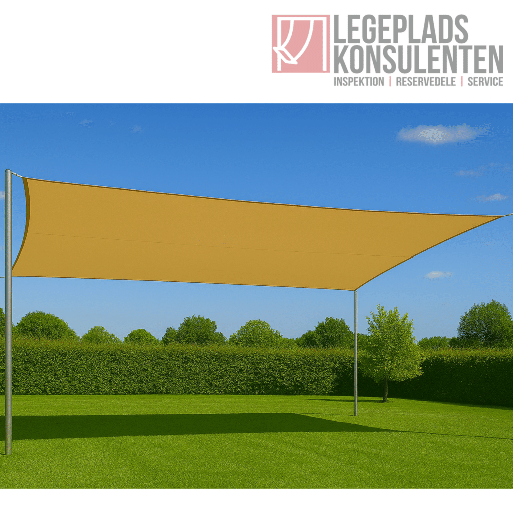 Solsejl Rektangulært inkl. stolper og fastgørelsessæt